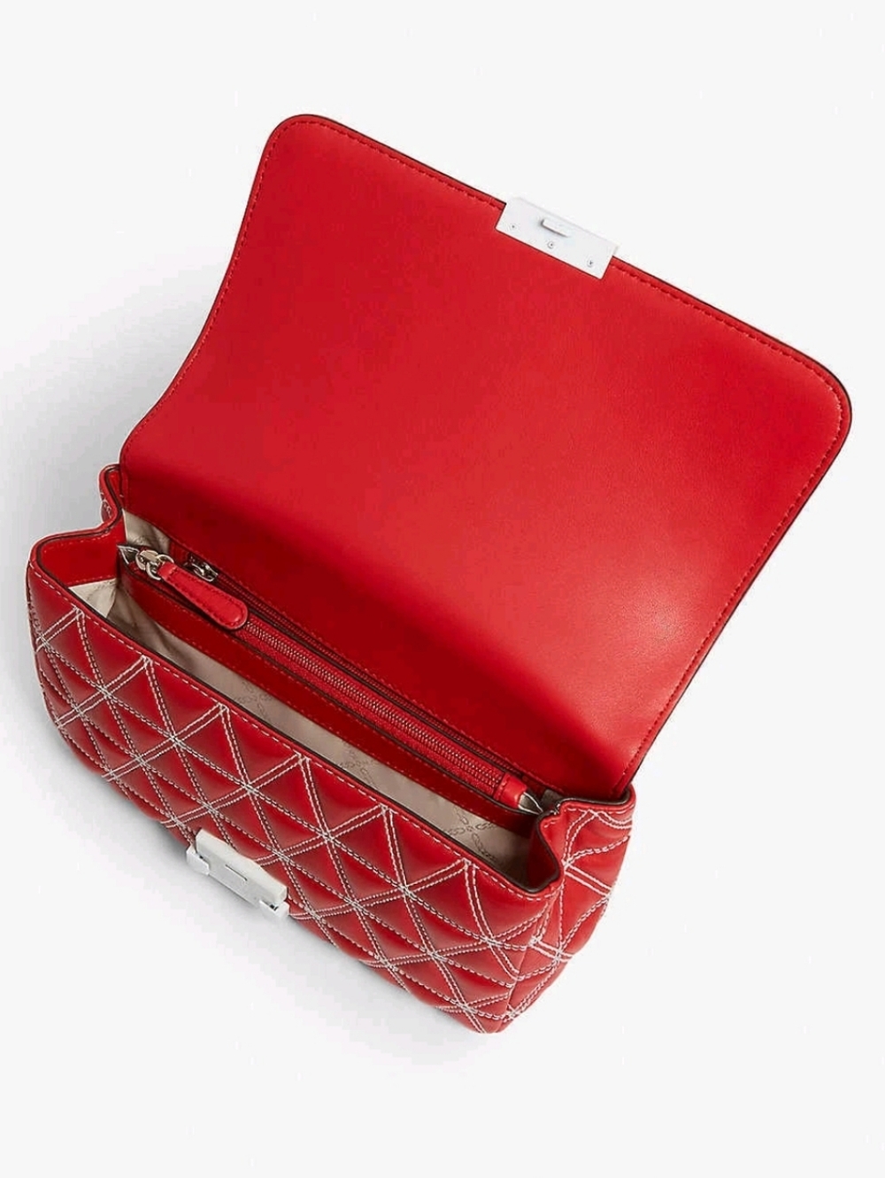 Michael Kors Sloan Large Red Chain Shoulder Bag - Picture 7 of 12